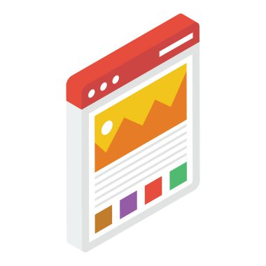Web sayfası galeri vektör izometrik simgesi 