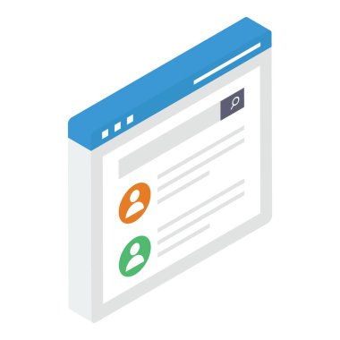 Isometrik simge web sitesi tarayıcı vektörü 