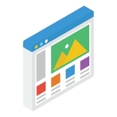 Web peyzaj vektörü isometrik tasarım 