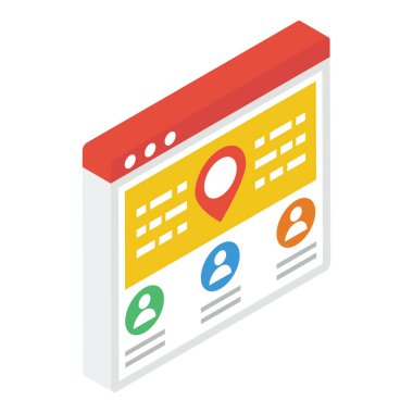 web düzeni tasarımının isometrik simgesi 