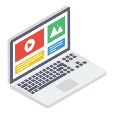 Video sayfası vektör isometrik simgesi 