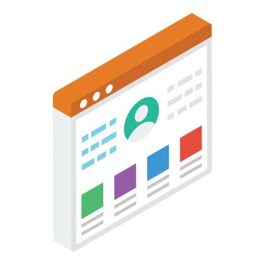 İzometrik web kullanıcı profili simgesi vektörü 