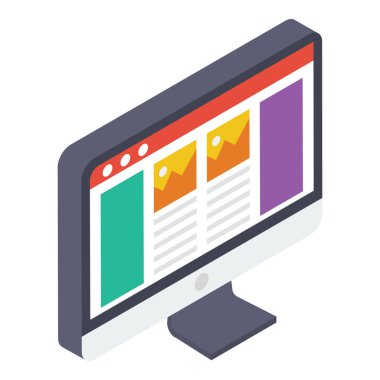 Web peyzaj vektörü isometrik tasarım 