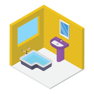 Banyo makyaj isometrik tasarım 