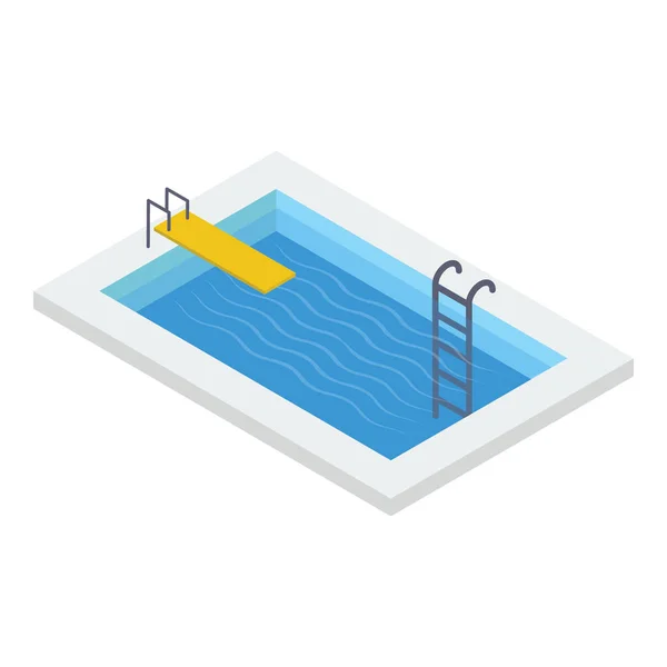 Pictograma Piscinei Design Izometric — Vector de stoc