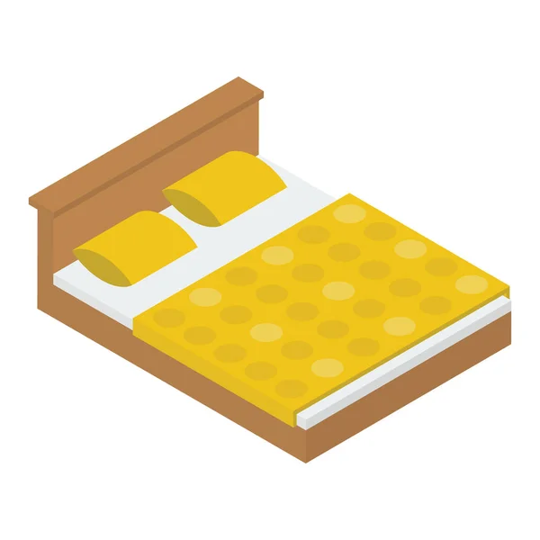 Yatak Odası Simgesi Isometrik Tasarım — Stok Vektör
