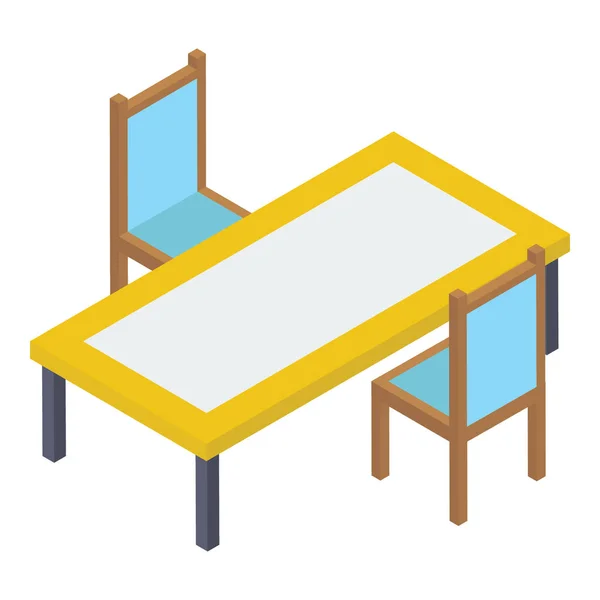 Table Salle Manger Vecteur Dans Conception Isométrique — Image vectorielle