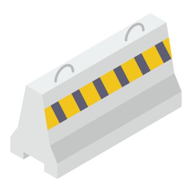 Yol bariyeri vektör isometrik tasarımı 