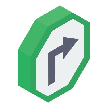 Sağa dönüş işareti vektör tasarımı 