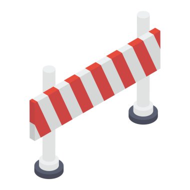 İzometrik inşaat barikat vektör tasarımı 