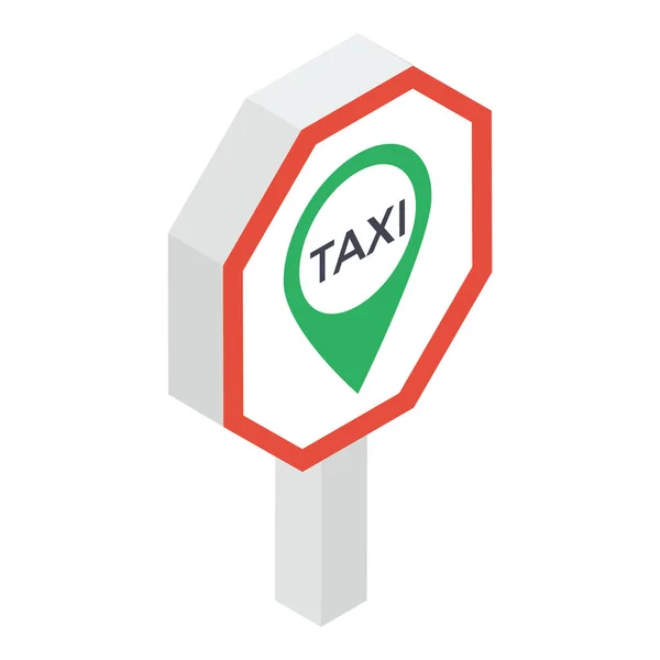 Taxi Locatie Vector Isometrisch Ontwerp — Stockvector
