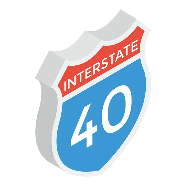 Interstate Shield Vektor Icon Design — Stockvektor