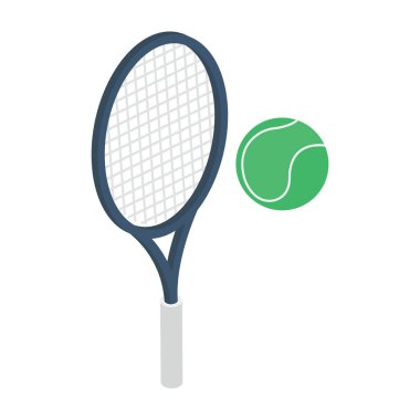 Tenis oyunu izometrik simge vektör tasarımı