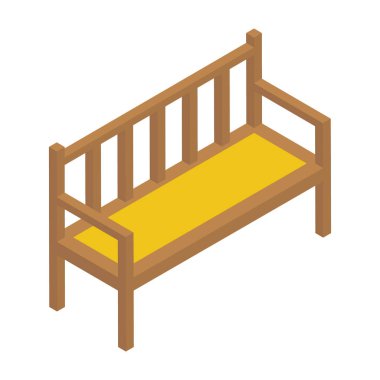 Isometrik simge ahşap tezgah vektörü 