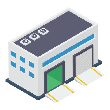 Isometrik tasarımda araç garaj vektörü 