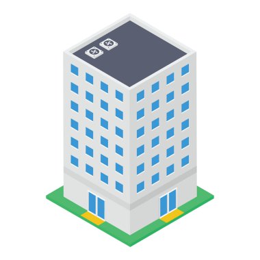 Yüksek katlı bina vektör tasarımı 