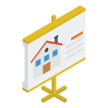 Isometrik gayrimenkul sunum vektör tasarımı 