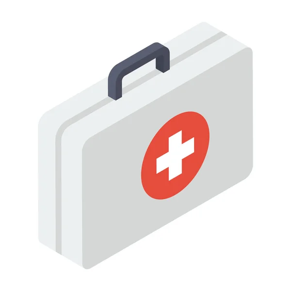 Isometric Icon First Aid Kit — Stock Vector