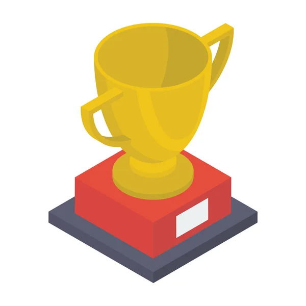 Sports Trophy Isometric Icon Design — Stock Vector