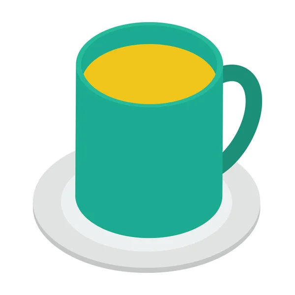 Icono Isométrico Taza Caliente — Vector de stock