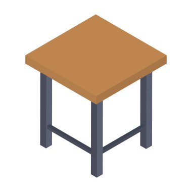 Vanity dışkı isometrik vektör tasarımı 