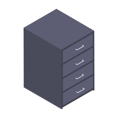 Ofis çekmecevektör isometrik tasarım 