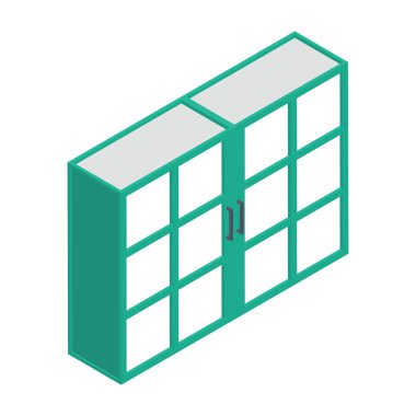 Depolama kabinleri vektör isometrik tasarım 