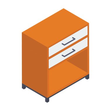 Çekmece vektör isometrik tasarım göğüs 