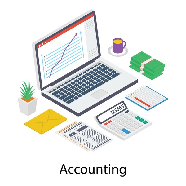 Online Financial Accounting Vector Ontwerp — Stockvector
