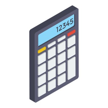 Hesap makinesi tasarımının isometrik simgesi 