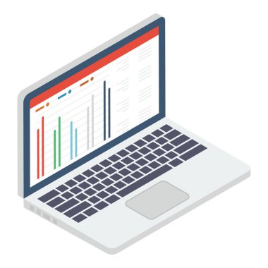 Web analitiğinin İzometrik tasarımı 