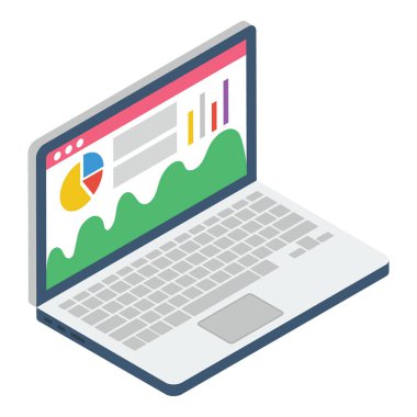 Web analitiğinin İzometrik tasarımı 