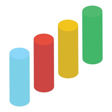 Çubuk grafik vektörünün isometrik tasarımı 