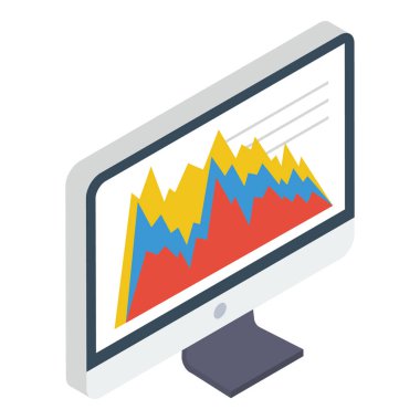 Web analitiğinin İzometrik tasarımı 