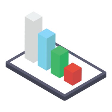 Mobil veri analitiğinin isometrik tasarımı 