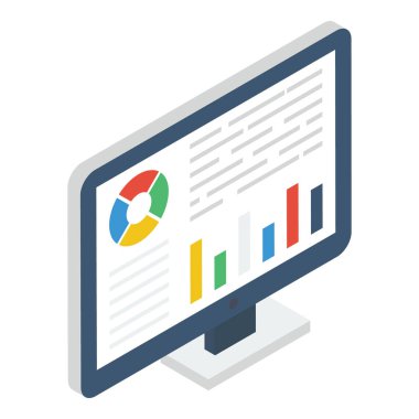 Veri analitiğinin İzometrik tasarımı 