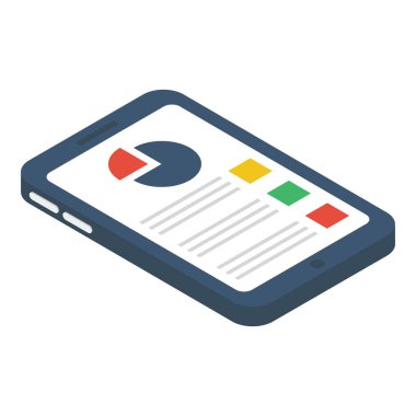 Mobil analitiğin isometrik tasarımı 