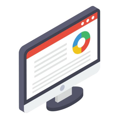 Web analitiğinin İzometrik tasarımı 