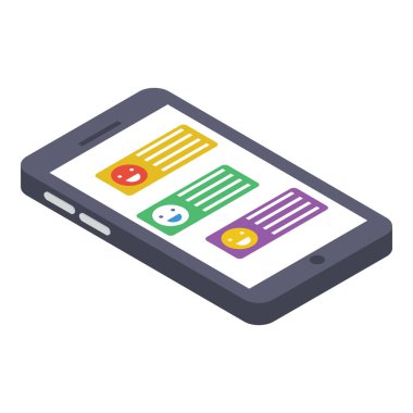 Mobil mesajlaşma simgesi isometrik tasarım.