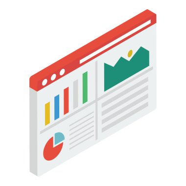 Web analitiğinin İzometrik tasarımı 