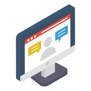 Çevrimiçi iletişim simgesi isometrik tasarım 