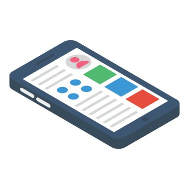 Biyometrik tasarımda mobil düzen simgesi.