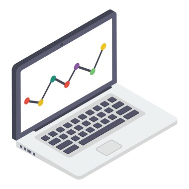 Çevrimiçi veri analitiğinin İzometrik tasarımı 