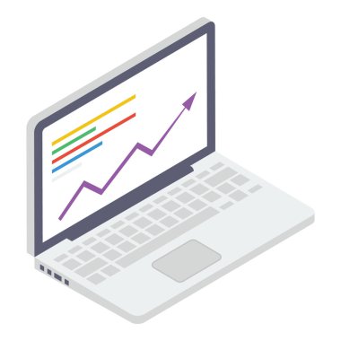 Çevrimiçi veri analitiğinin İzometrik tasarımı 