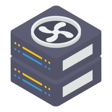 Isometrik işlemci fan vektör tasarımı 