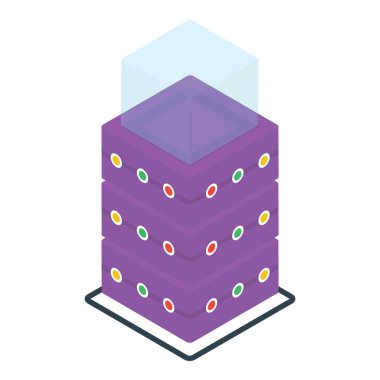 Veri merkezi isometrik vektör tasarımı 
