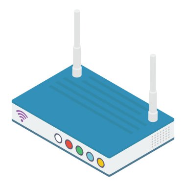 Izometrik tasarımda Wifi yönlendirici vektörü 