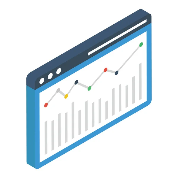 Izometrický Návrh Online Obchodní Analýzy — Stockový vektor