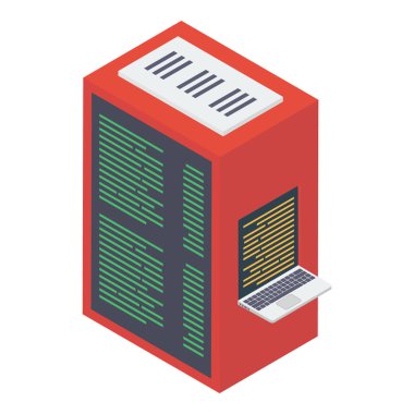 Veri sunucusu raf vektör tasarımı 