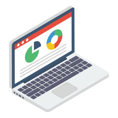 Web analitiğinin İzometrik tasarımı 